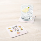 Dessous-de-verre Carré En Papier Jote Bee One Rose Noir Première fête d'anniversair (En situation)