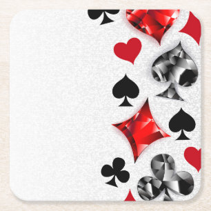 Dessous-de-verre Carré En Papier Joueur de poker Parieur Enseigne de cartes Couleur