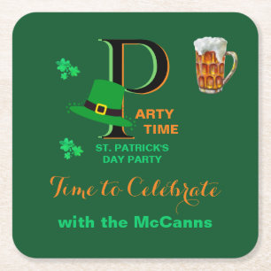 Dessous-de-verre Carré En Papier Jour de la Saint-Patrick, c'est le moment de céléb