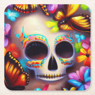 Dessous-de-verre Carré En Papier Jour des papillons morts 1