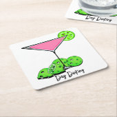 Dessous-de-verre Carré En Papier Jour Diner Cocktail Cosmo Rose, Pickleball Limes (Incliné)