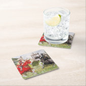 Dessous-de-verre Carré En Papier Joust médiéval En face du Château (En situation)