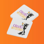 Dessous-de-verre Carré En Papier Joyeuse fête de la sorcière Halloween<br><div class="desc">Cette conception a été créée par art numérique. Elle peut être personnalisée en cliquant sur le bouton personnaliser et en modifiant la couleur, en ajoutant un nom, des initiales ou vos mots préférés. Contactez-moi à l'adresse colorflowcreations@gmail.com si vous souhaitez que ce design soit disponible sur un autre produit. Achetez ma...</div>