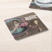 Dessous-de-verre Carré En Papier Joyeuse Paques (Incliné)