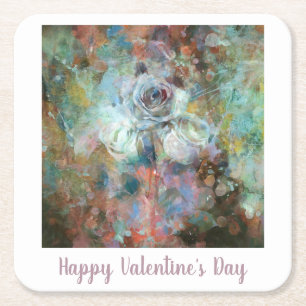 Dessous-de-verre Carré En Papier Joyeuse Saint-Valentin. 
