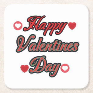 Dessous-de-verre Carré En Papier Joyeuse Saint-Valentin pour le cadeau
