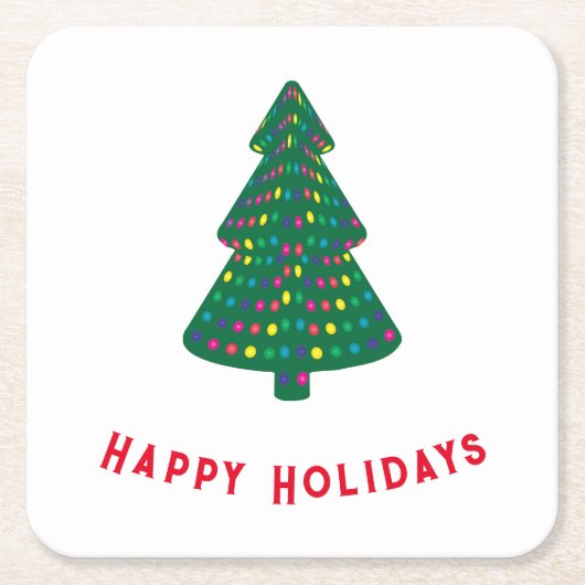 Dessous-de-verre Carré En Papier Joyeuses fêtes (Devant)