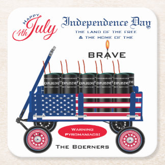 Dessous-de-verre Carré En Papier Joyeux 4 juillet fête de l'indépendance Dons amusa