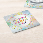 Dessous-de-verre Carré En Papier Joyeux anniversaire (Incliné)