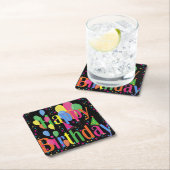 Dessous-de-verre Carré En Papier Joyeux anniversaire (En situation)
