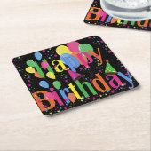 Dessous-de-verre Carré En Papier Joyeux anniversaire (Incliné)