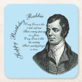 Dessous-de-verre Carré En Papier Joyeux Anniversaire Rabbie - Robert Burns (Devant)