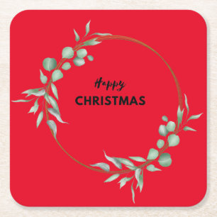 Dessous-de-verre Carré En Papier Joyeux dessous de verre de papier de Noël