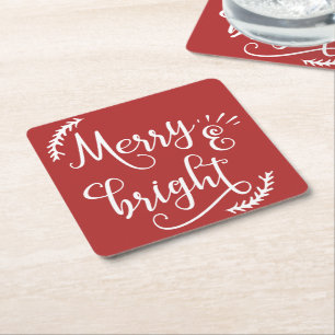 Dessous-de-verre Carré En Papier Joyeux et lumineux Noël