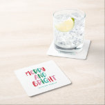 Dessous-de-verre Carré En Papier Joyeux et lumineux rétro coloré Noël Ki<br><div class="desc">Moderne minimaliste Joyeux et brillant Retro Colorful Christmas Family PhotoScript Boho Cartes de Noël Stripes message pour toutes les douanes ou demandes de renseignements.</div>