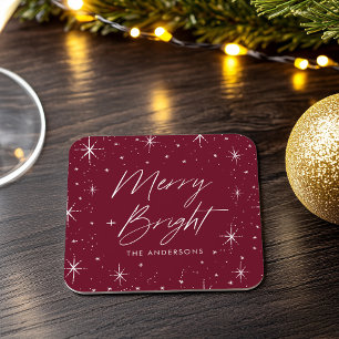 Dessous-de-verre Carré En Papier Joyeux et lumineux Script Bourgogne