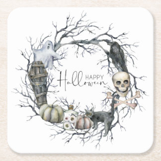 Dessous-de-verre Carré En Papier Joyeux Halloween
