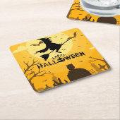 Dessous-de-verre Carré En Papier Joyeux Halloween (Incliné)