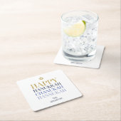 Dessous-de-verre Carré En Papier Joyeux Hanoukka Chanukah Dessous de verre de papie (En situation)