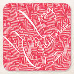 Dessous-de-verre Carré En Papier Joyeux Noël<br><div class="desc">Joyeux dans une écriture blanche chic sur un motif de gribouillis et de points blancs,  ces dessous de verre en papier rouge sont parfaits pour utiliser chez vous pour les vacances ou donner en cadeau. CORRESPONDRE des articles dans notre magasin.</div>