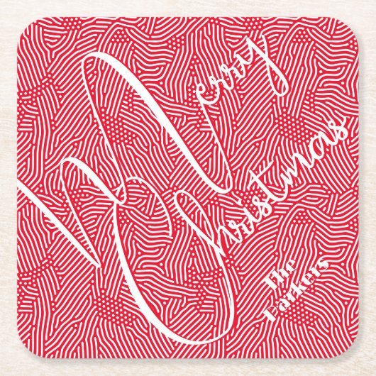 Dessous-de-verre Carré En Papier Joyeux Noël (Devant)