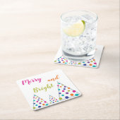 Dessous-de-verre Carré En Papier Joyeux Noël (En situation)