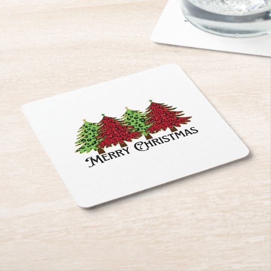 Dessous-de-verre Carré En Papier Joyeux Noël (Incliné)