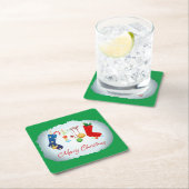 Dessous-de-verre Carré En Papier Joyeux Noël (En situation)