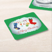 Dessous-de-verre Carré En Papier Joyeux Noël (Incliné)