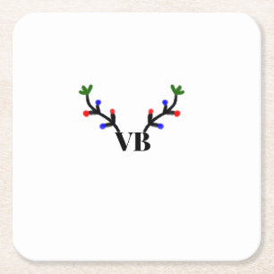 Dessous-de-verre Carré En Papier Joyeux Noël au renne ajouter le nom du texte titre