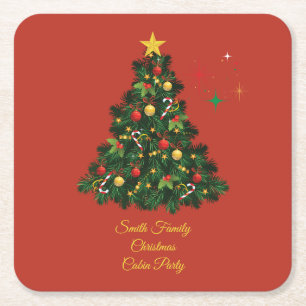 Dessous-de-verre Carré En Papier Joyeux Noël Classique