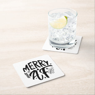 Dessous-de-verre Carré En Papier Joyeux Noël drôle flocon de neige Noël