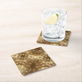 Dessous-de-verre Carré En Papier Joyeux Noël Élégant Festif Chaîne de lumières (En situation)