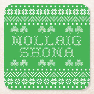 Dessous-de-verre Carré En Papier Joyeux Noël en gaélique irlandais Nollaig Shona