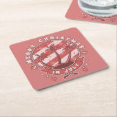 Dessous-de-verre Carré En Papier Joyeux Noël en juillet (Incliné)