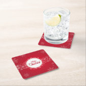 Dessous-de-verre Carré En Papier Joyeux Noël hiver Festivals rouges (En situation)