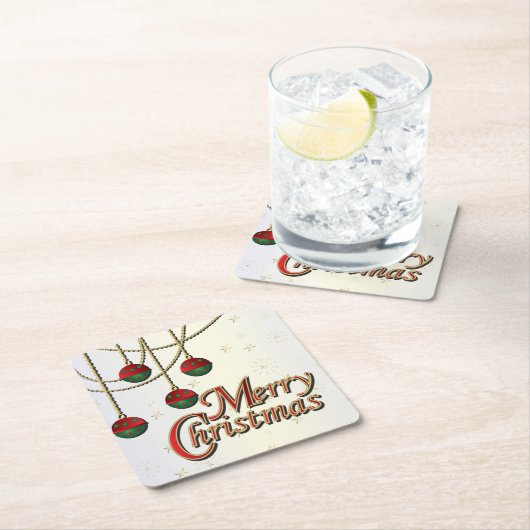 Dessous-de-verre Carré En Papier Joyeux Noël lumineux (En situation)