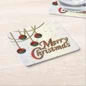 Dessous-de-verre Carré En Papier Joyeux Noël lumineux (Incliné)