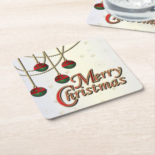 Dessous-de-verre Carré En Papier Joyeux Noël lumineux (Incliné)