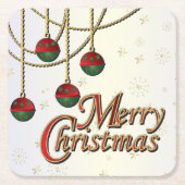 Dessous-de-verre Carré En Papier Joyeux Noël lumineux (Devant)