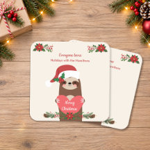 Joyeux Noël personnalisé avec un paresseux mignon