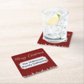 Dessous-de-verre Carré En Papier Joyeux Noël Red Bling Étiquettes (En situation)