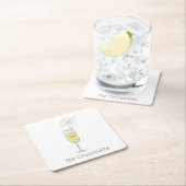 Dessous-de-verre Carré En Papier Joyeux Nouvel An Fête Champagne Custom (En situation)