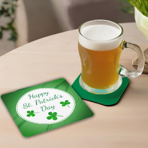 Dessous-de-verre Carré En Papier Joyeux Saint Patrick`s Day Shamrock vert irlandais