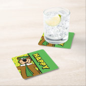 Dessous-de-verre Carré En Papier Joyeux Yogi Bear (En situation)