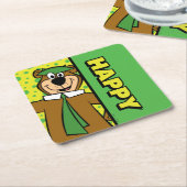 Dessous-de-verre Carré En Papier Joyeux Yogi Bear (Incliné)