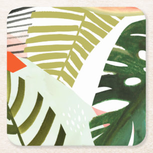 Dessous-de-verre Carré En Papier Jungle Beat Tropical Green