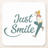 Dessous-de-verre Carré En Papier Just Smile (Devant)