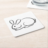 Dessous-de-verre Carré En Papier Juste un lapin (Incliné)