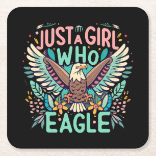 Dessous-de-verre Carré En Papier juste une fille qui aime l'Aigle des Philippines
